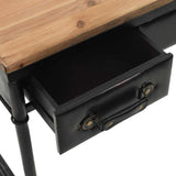 Console Table MDF and Fir Wood 100x33.5x80 cm - Rear View