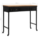 Console Table MDF and Fir Wood 100x33.5x80 cm - Low Angle