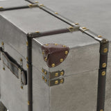 Coffee Table MDF and Aluminium 102x51x47.5 cm - Top-Down View