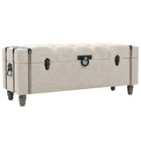 Storage Bench Set 3 pcs 112x37x45 cm Solid Wood and Steel - Front View