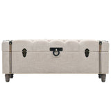 Storage Bench Set 3 pcs 112x37x45 cm Solid Wood and Steel - Side View