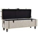 Storage Bench Set 3 pcs 112x37x45 cm Solid Wood and Steel - Low Angle