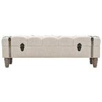Storage Bench Solid Wood and Steel 111x34x37 cm