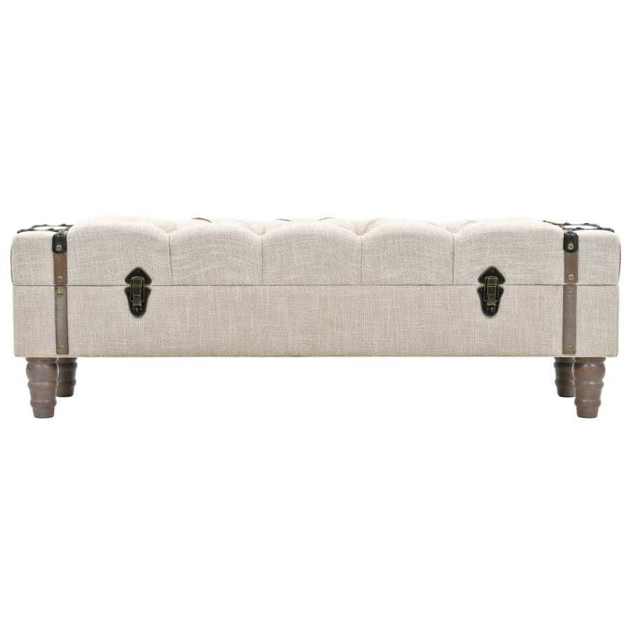 Storage Bench Solid Wood and Steel 111x34x37 cm