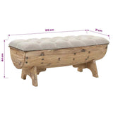 Storage Bench 103x51x44 cm Solid Wood and Fabric - Extra Image