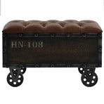 Storage Bench Solid Wood and Artificial Leather 80,5x41x50 cm