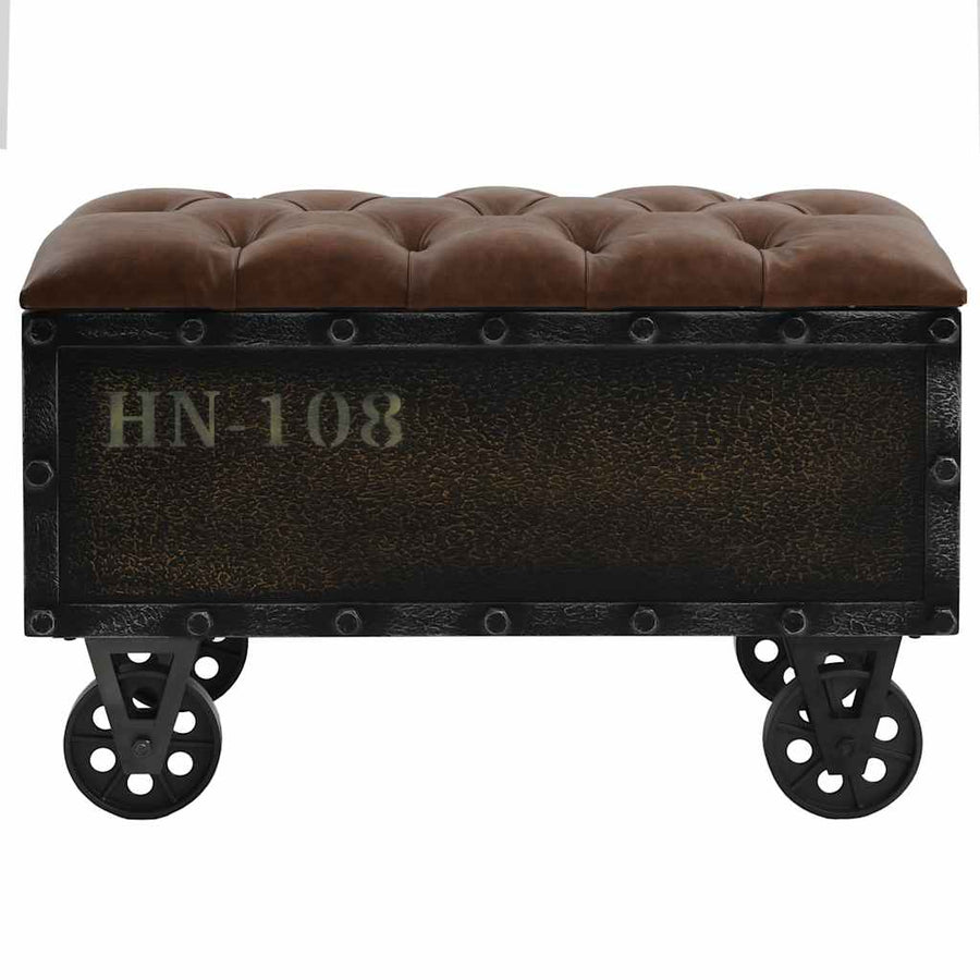 Storage Bench Solid Wood and Artificial Leather 80,5x41x50 cm