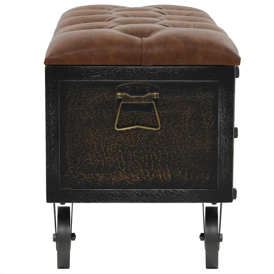 Storage Bench Solid Wood and Artificial Leather 80,5x41x50 cm