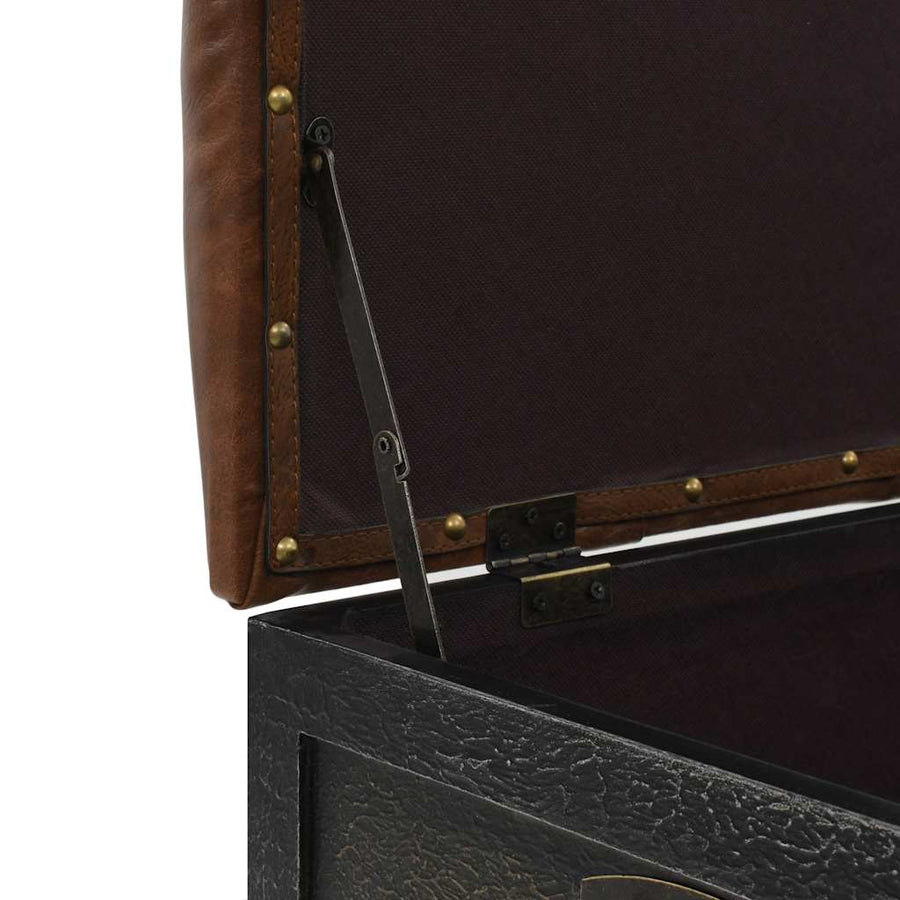 Storage Bench Solid Wood and Artificial Leather 80,5x41x50 cm