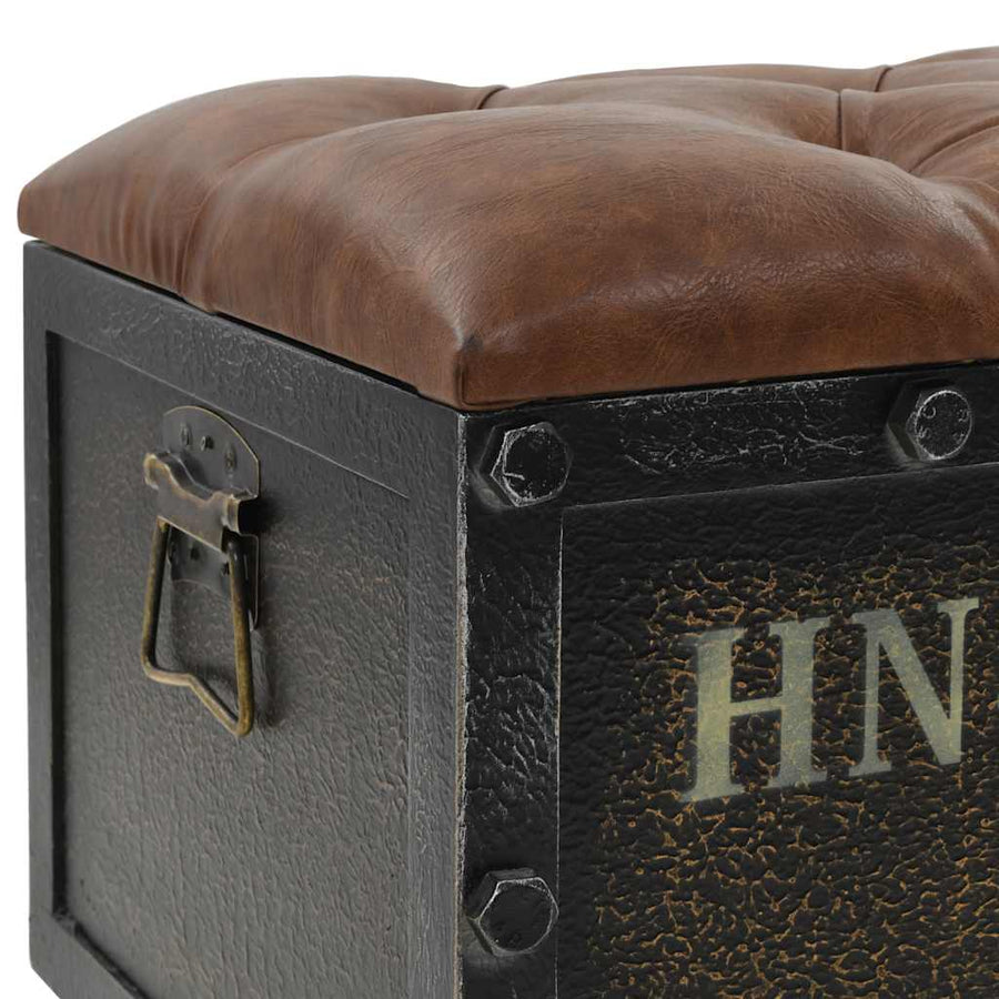 Storage Bench Solid Wood and Artificial Leather 80,5x41x50 cm