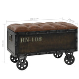 Storage Bench 80.5x41x50 cm Solid Wood and Artificial Leather - Extra Image