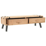 TV Cabinet Solid Fir Wood 120x33x35 cm - Side View
