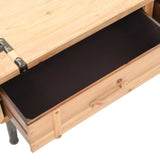 TV Cabinet Solid Fir Wood 120x33x35 cm - Rear View