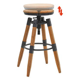 Bar Stools 2 pcs Solid Fir Wood - Side View
