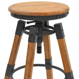 Bar Stools 2 pcs Solid Fir Wood - Top-Down View
