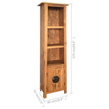 Freestanding Bathroom Cabinet Solid Pinewood 48x32x170 cm - Low Angle