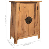 Bathroom Side Cabinet Solid Pinewood 59x32x80 cm - Extra Image