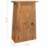 Bathroom Wall Cabinet Solid Pinewood 42x23x70 cm - Extra Image