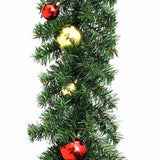 Christmas Garland Decorated with Baubles and LED Lights 5 m - 45-Degree Angle