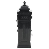 Pillar Letterbox Aluminium Vintage Style Rustproof Black - Rear View