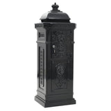 Pillar Letterbox Aluminium Vintage Style Rustproof Black - Close-Up Angle