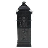 Pillar Letterbox Aluminium Vintage Style Rustproof Black - Low Angle