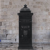 Pillar Letterbox Aluminium Vintage Style Rustproof Black