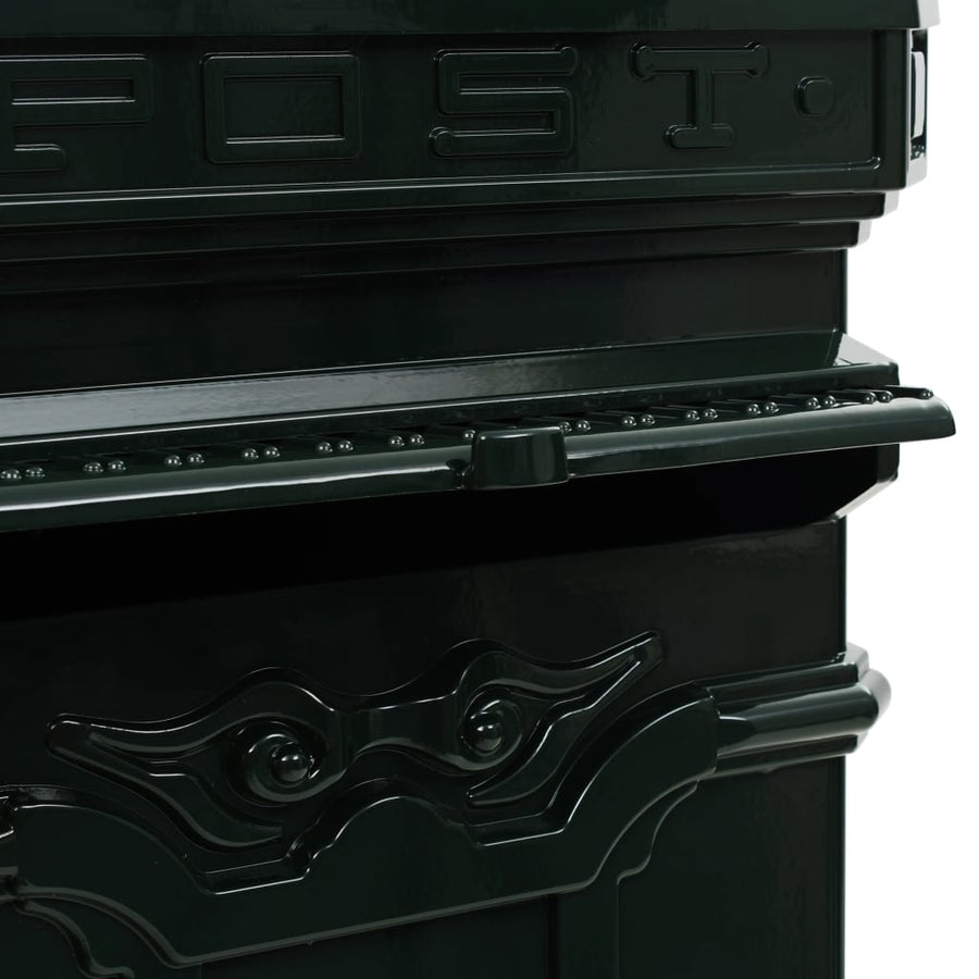 Pillar Letterbox Aluminium Vintage Style Rustproof Green