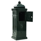 Pillar Letterbox Aluminium Vintage Style Rustproof Green - Extra Image