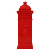Pillar Letterbox Aluminium Vintage Style Rustproof Red