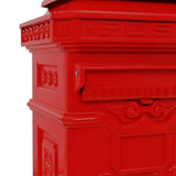 Pillar Letterbox Aluminium Vintage Style Rustproof Red - Extra Image