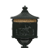 Pedestal Letterbox Aluminium Vintage Style Rustproof Green - Top-Down View