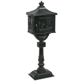 Pedestal Letterbox Aluminium Vintage Style Rustproof Green - Close-Up Angle