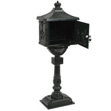 Pedestal Letterbox Aluminium Vintage Style Rustproof Green - Low Angle