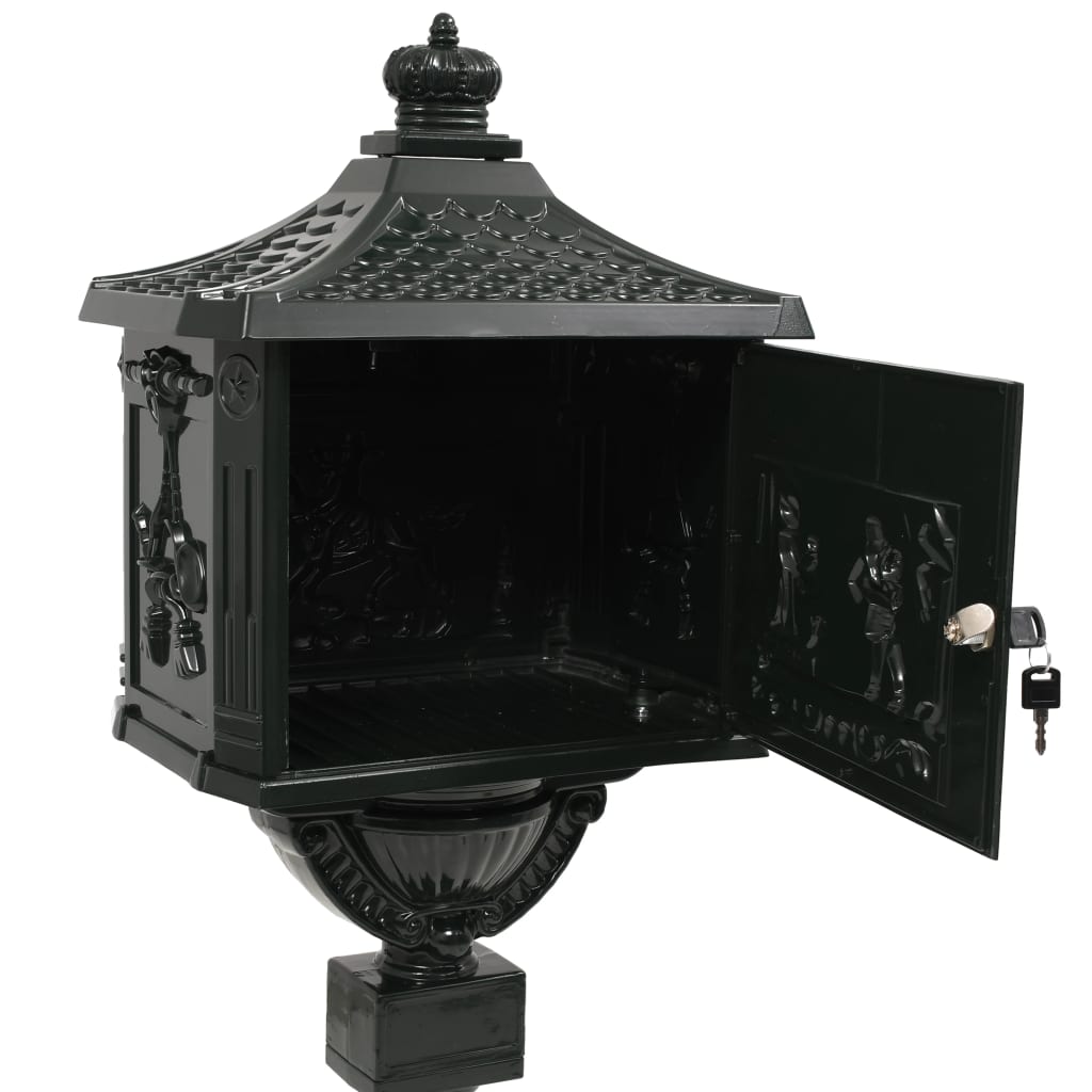 Pedestal Letterbox Aluminium Vintage Style Rustproof Green