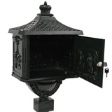 Pedestal Letterbox Aluminium Vintage Style Rustproof Green - Extra Image