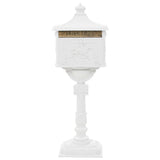 Pedestal Letterbox Aluminium Vintage Style Rustproof White