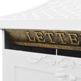 Pedestal Letterbox Aluminium Vintage Style Rustproof White - 45-Degree Angle