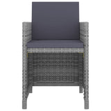 5 Piece Outdoor Dining Set with Cushions Poly Rattan Grey