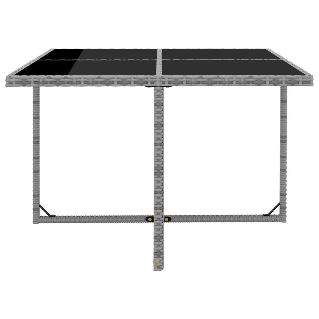 5 Piece Outdoor Dining Set with Cushions Poly Rattan Grey