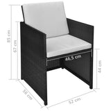 3 Piece Bistro Set Poly Rattan and Acacia Wood Black - Extra Image