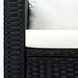 3 Piece Garden Lounge Set with Cushions Poly Rattan Black - Top-Down View