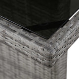 Garden Table 240x90x74 cm Poly Rattan and Glass - Front View
