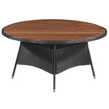 Furniture Sets 9 pcs Black and Cream Poly Rattan