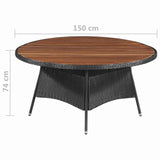 Furniture Sets 9 pcs Black and Cream Poly Rattan