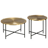 Table Set 2 Pieces Brass-covered MDF - Low Angle