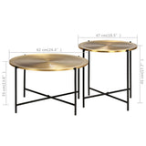 Table Set 2 Pieces Brass-covered MDF - Extra Image