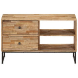 TV Cabinet Reclaimed Teak Wood 90x30x55 cm - Front View