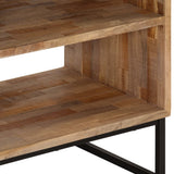 TV Cabinet Reclaimed Teak Wood 90x30x55 cm - Close-Up Angle
