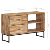TV Cabinet Reclaimed Teak Wood 90x30x55 cm - Low Angle